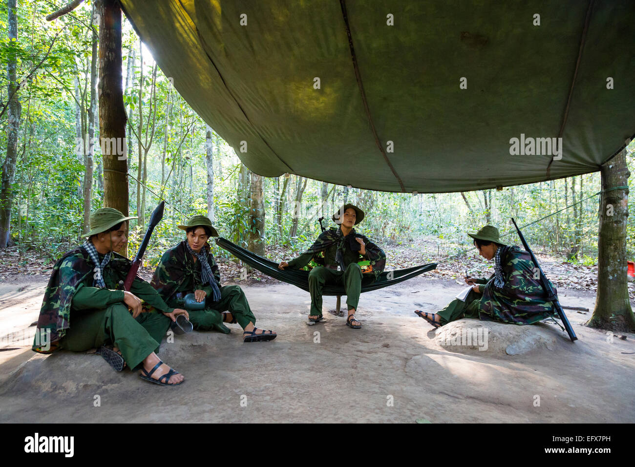 I Tunnel di Cu Chi vicino la città di Ho Chi Minh (Saigon), Vietnam. Foto Stock