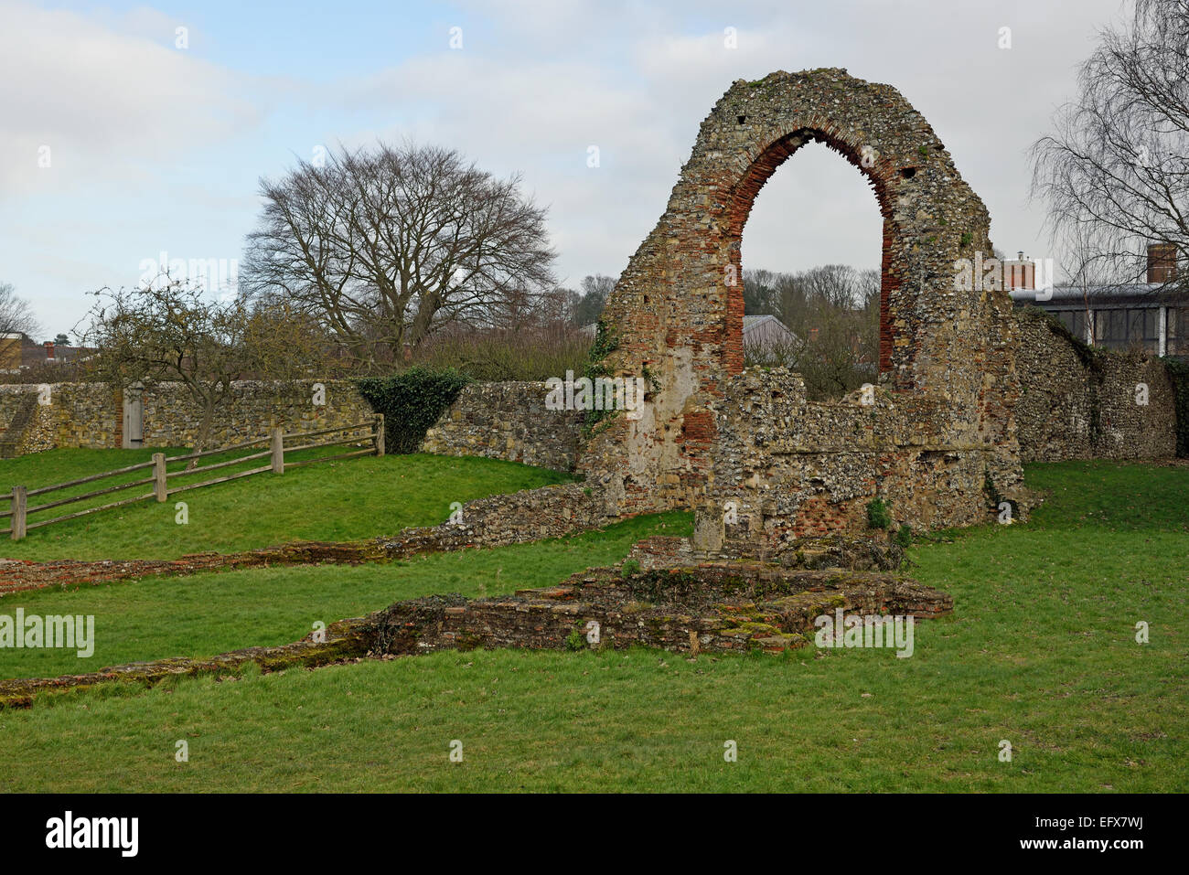 Rovine di St Pancras chiesa St Augustine's Abbey, Canterbury, Kent, Regno Unito Foto Stock