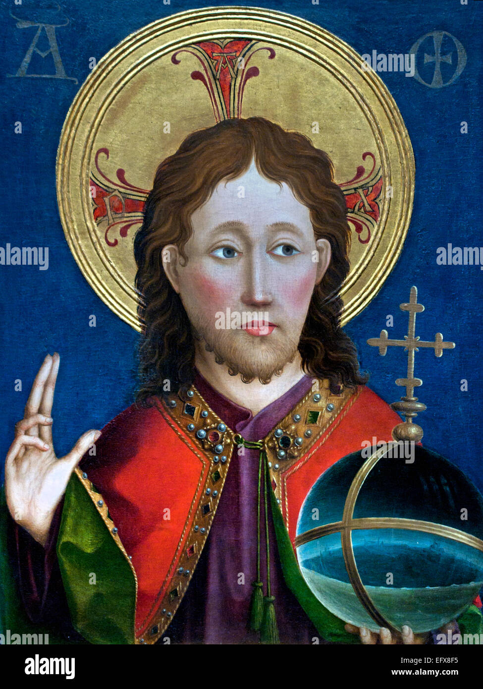 Salvator Mundi ( Salvatore del mondo ) 1460 Maestro della Passione di Darmstadt Germania tedesco Foto Stock