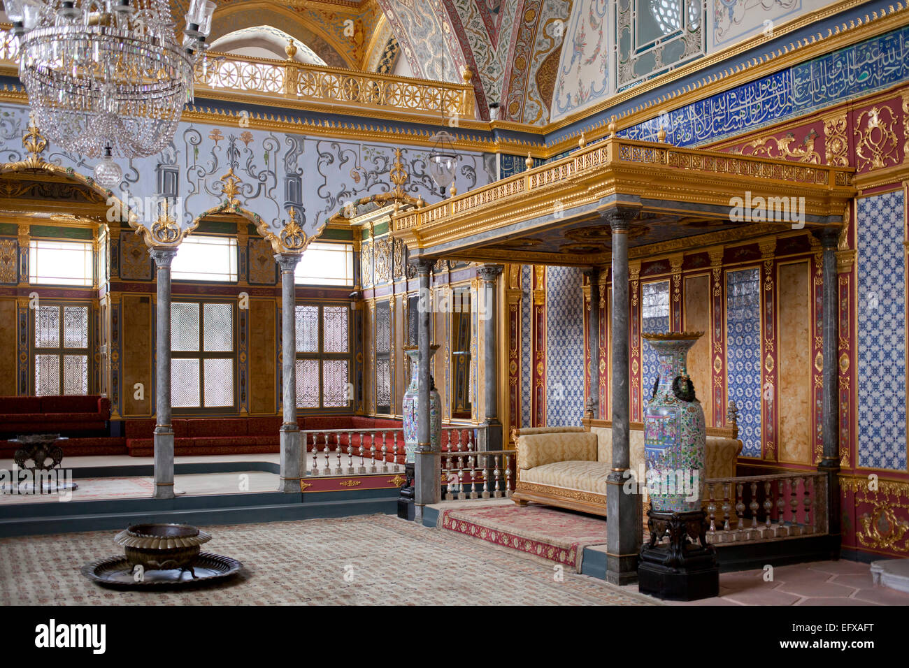 Salone Imperiale, Harem, Il Palazzo di Topkapi, Istanbul, Turchia Foto Stock