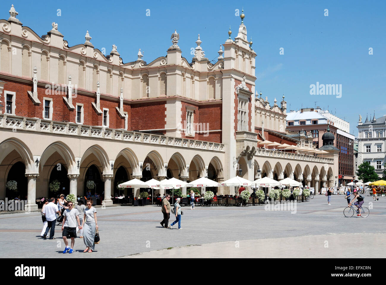 Panno Hall sulla piazza del Mercato di Cracovia in Polonia. Foto Stock