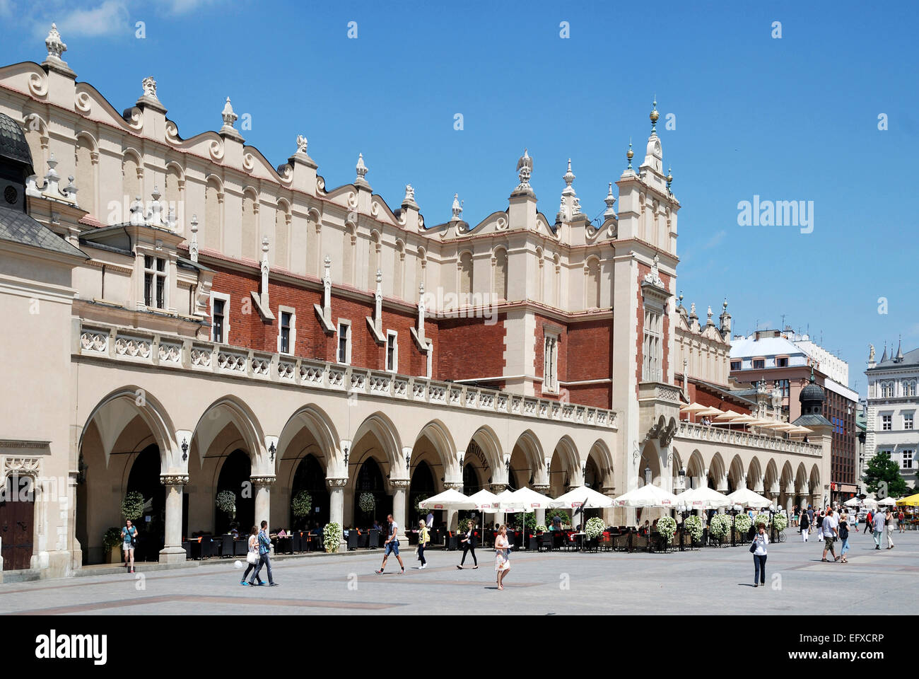Panno Hall sulla piazza del Mercato di Cracovia in Polonia. Foto Stock