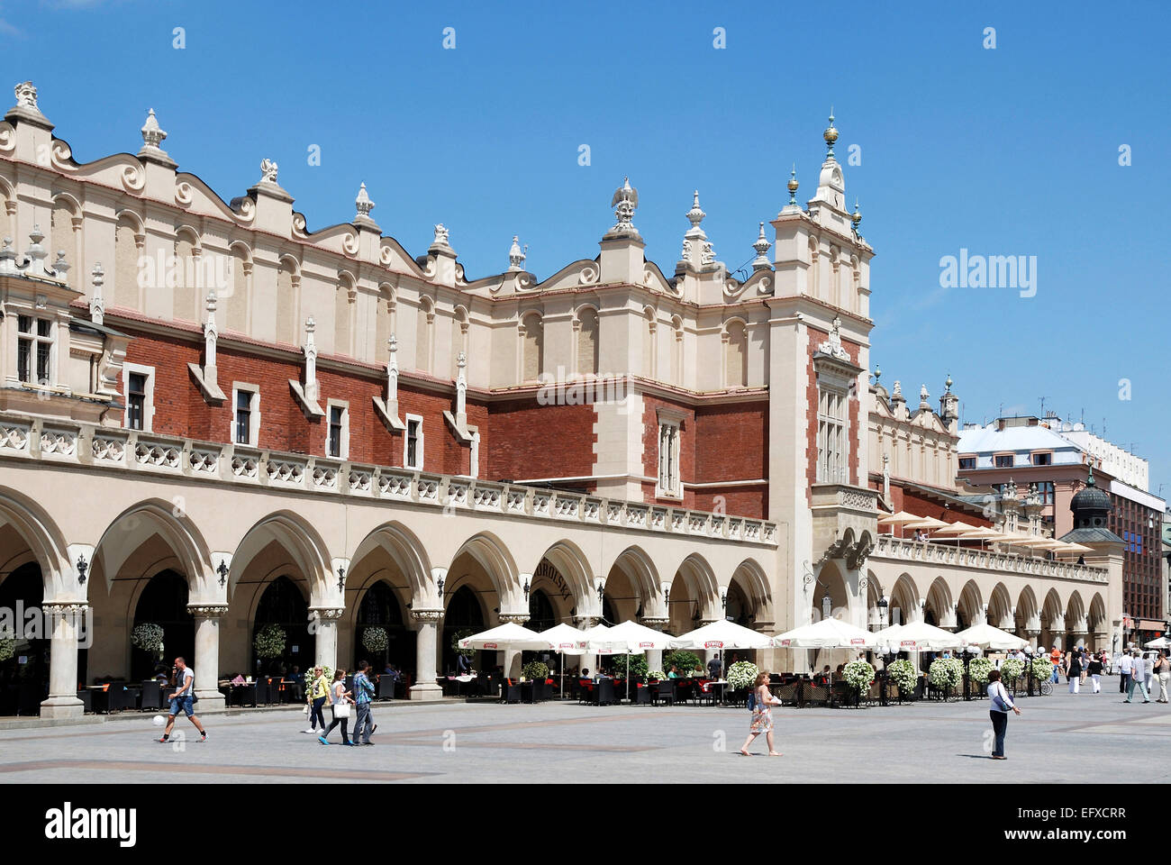 Panno Hall sulla piazza del Mercato di Cracovia in Polonia. Foto Stock