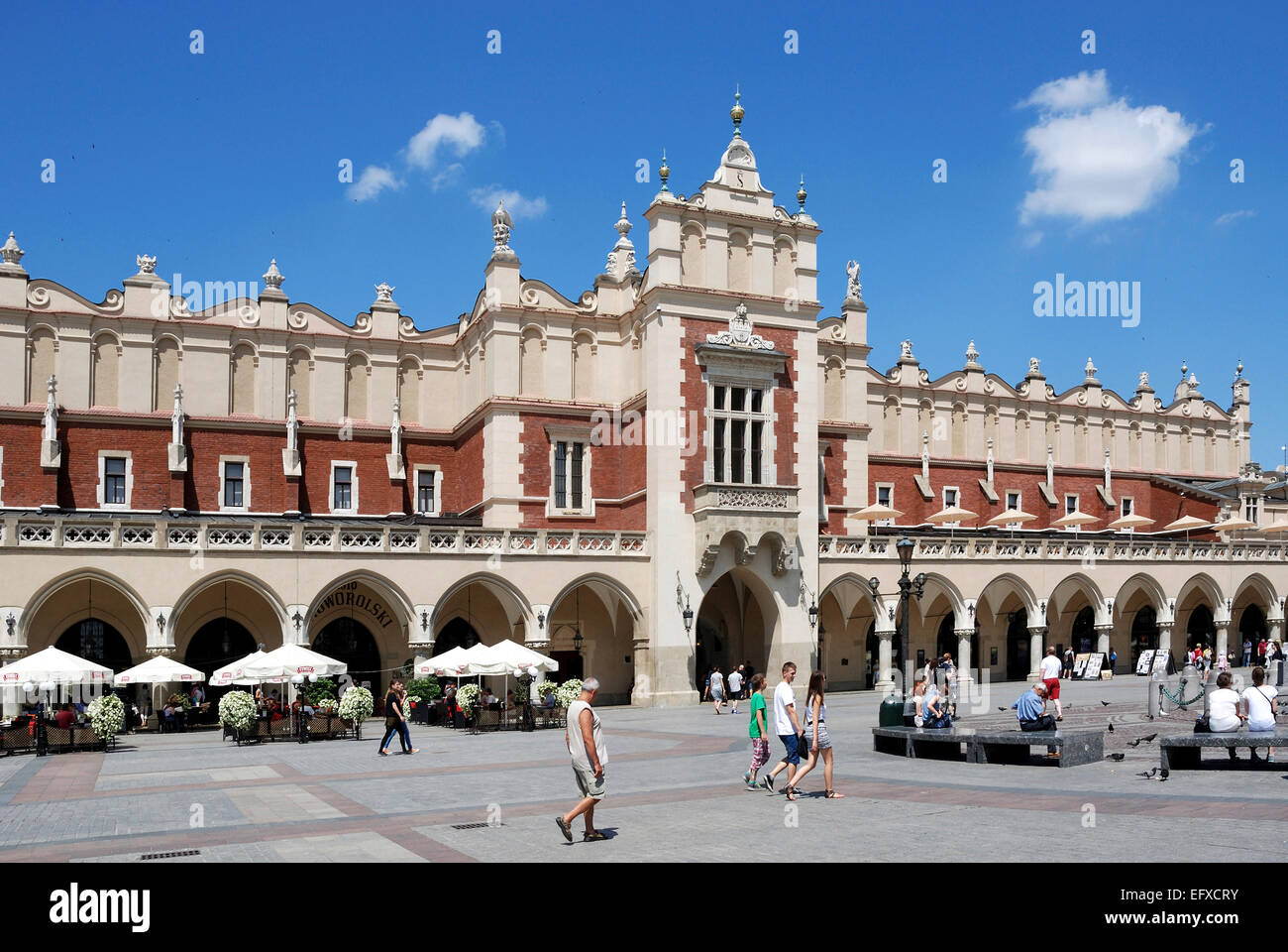 Panno Hall sulla piazza del Mercato di Cracovia in Polonia. Foto Stock