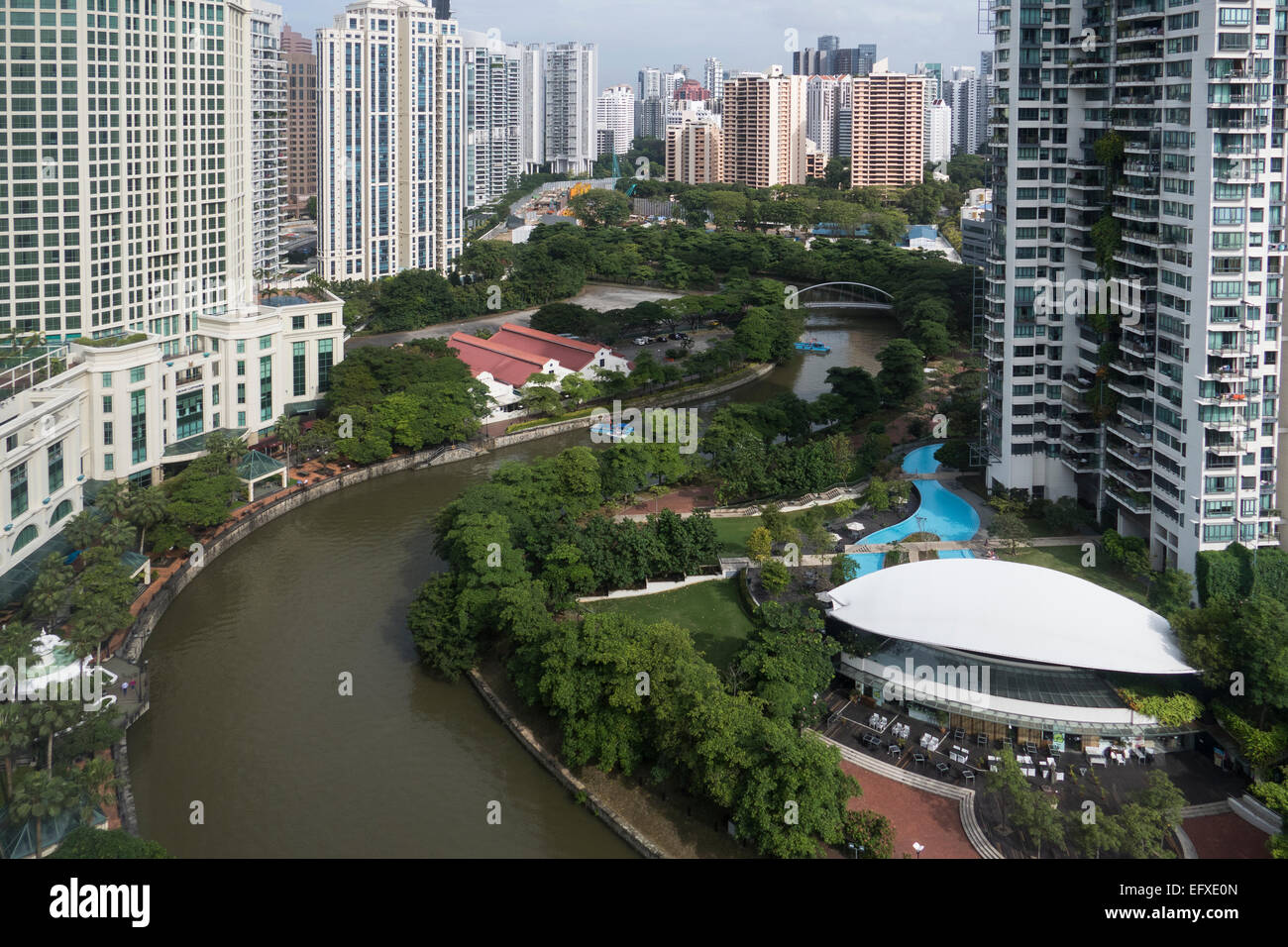 Singapore, fiume da Riverview hotel Foto Stock