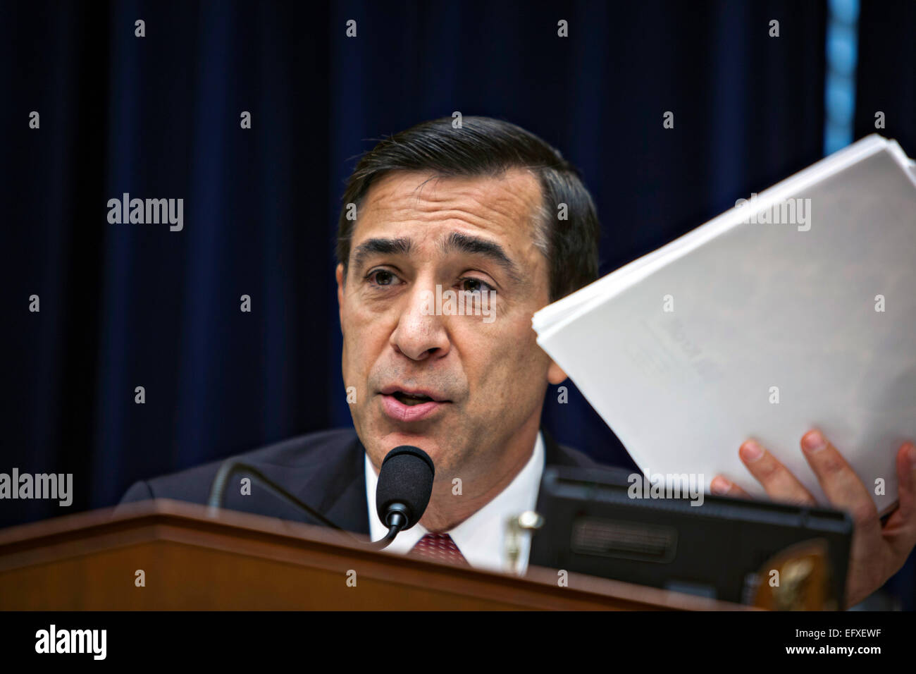 Casa la vigilanza e la riforma del governo il presidente del Comitato Darrell Issa durante le udienze NEGLI STATI UNITI. Assistenza estera la responsabilità sulla Capitol Hill Agosto 2, 2013 a Washington, DC. Foto Stock