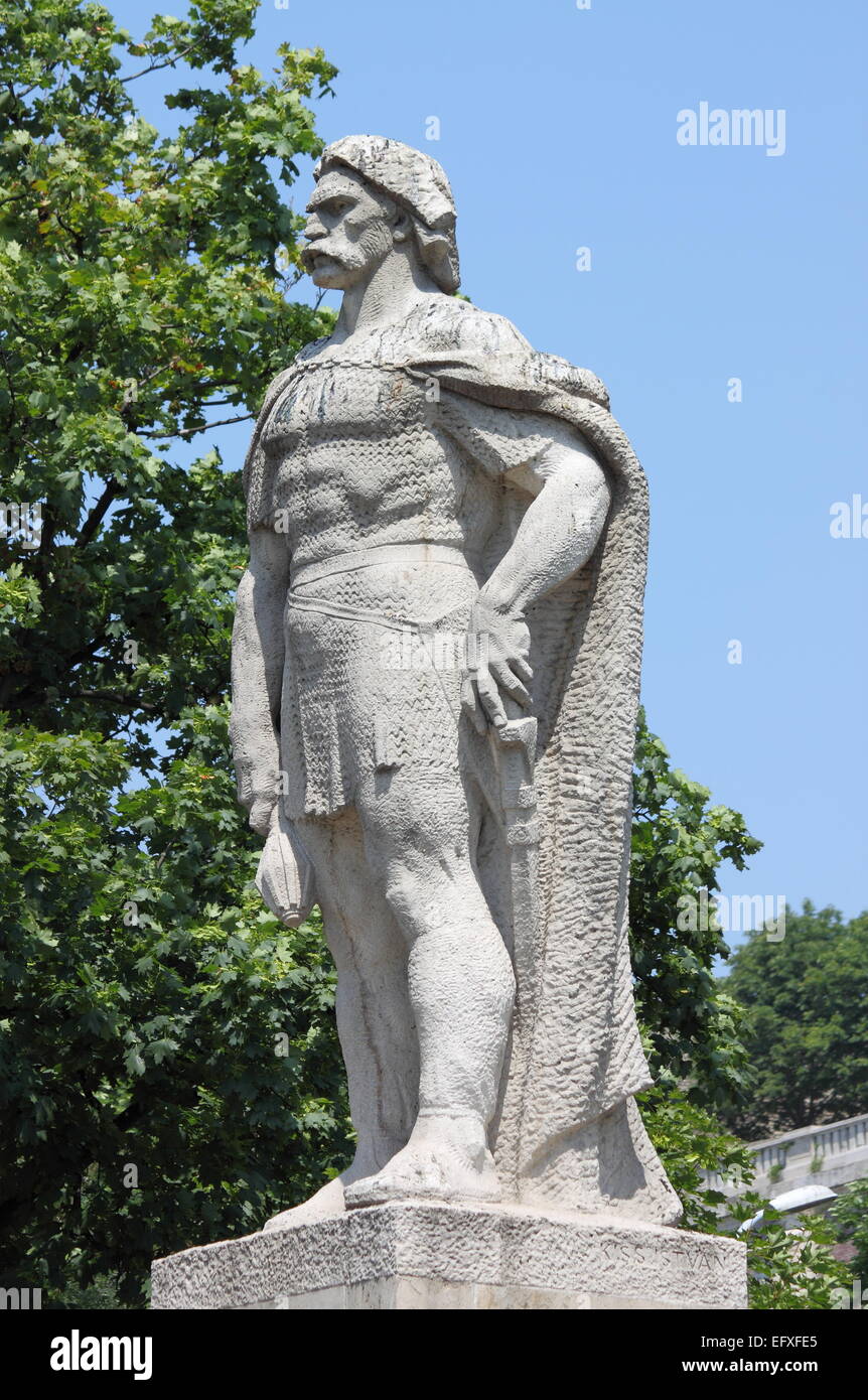 Statua di Dozsa Gyorgy nel Castello di Buda di Budapest, Ungheria Foto Stock