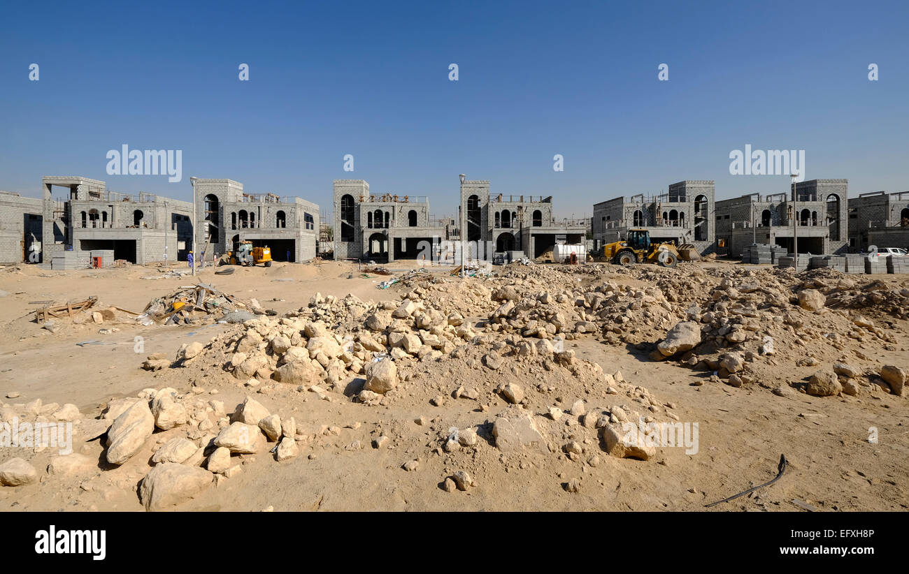 Costruzione di nuove ville di lusso in Dubai Emirati Arabi Uniti Foto Stock