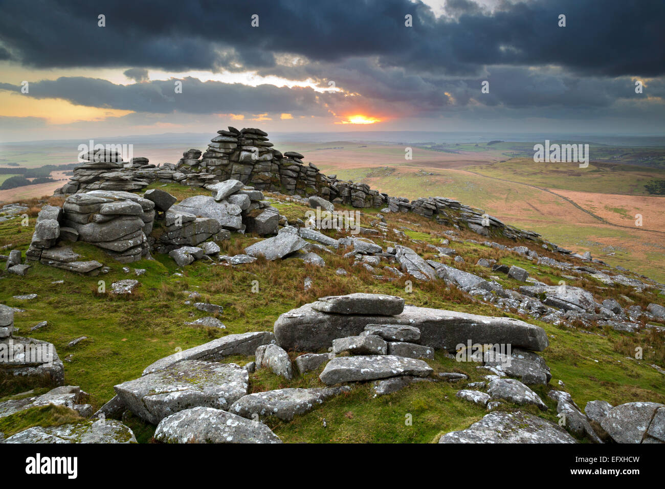 Tor ruvida Bodmin Moor; Cornovaglia; Regno Unito Foto Stock
