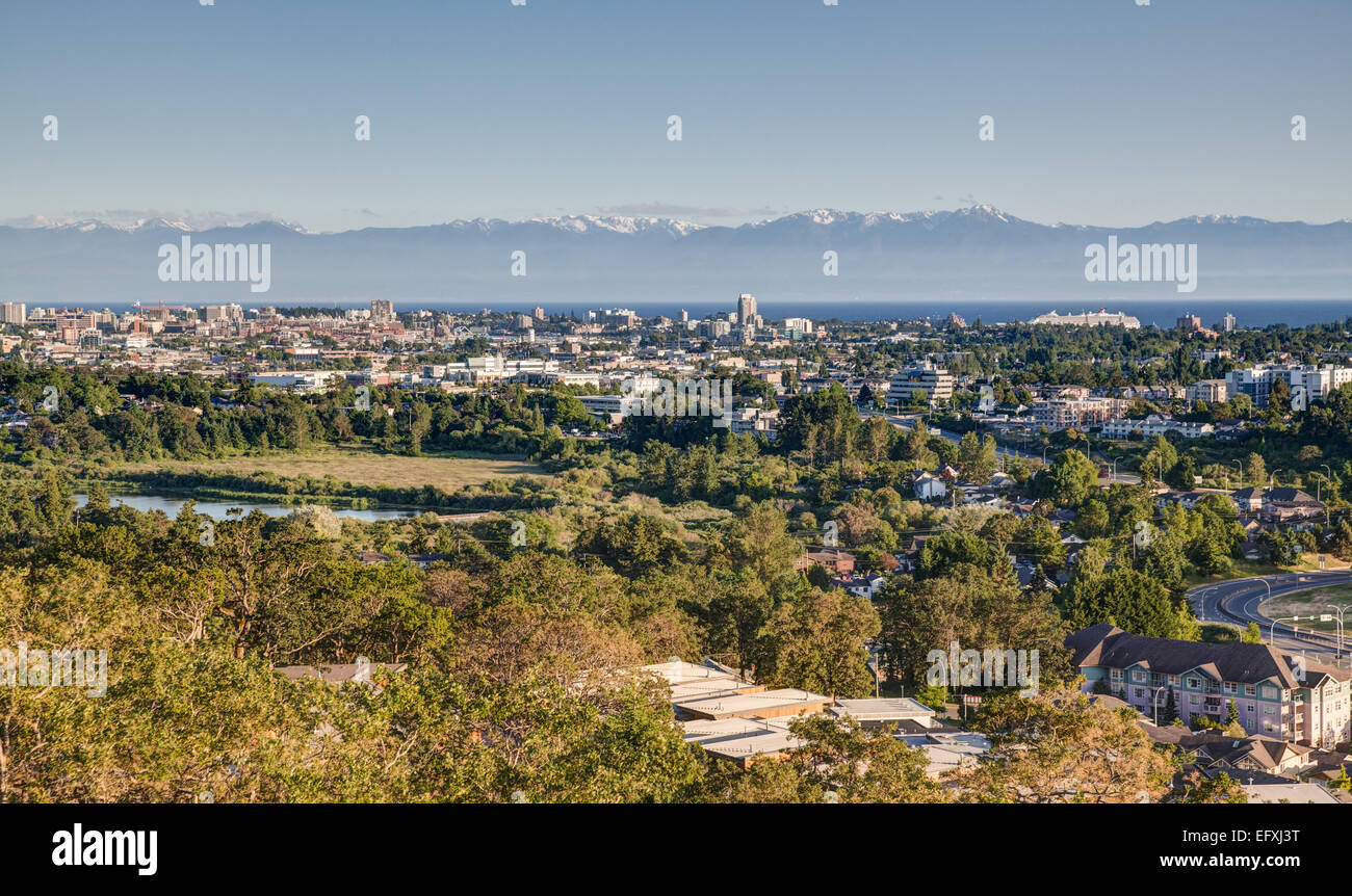 Cerca in tutta la città di Victoria e di Juan de Fuca Srait, Victoria, BC, Canada Foto Stock