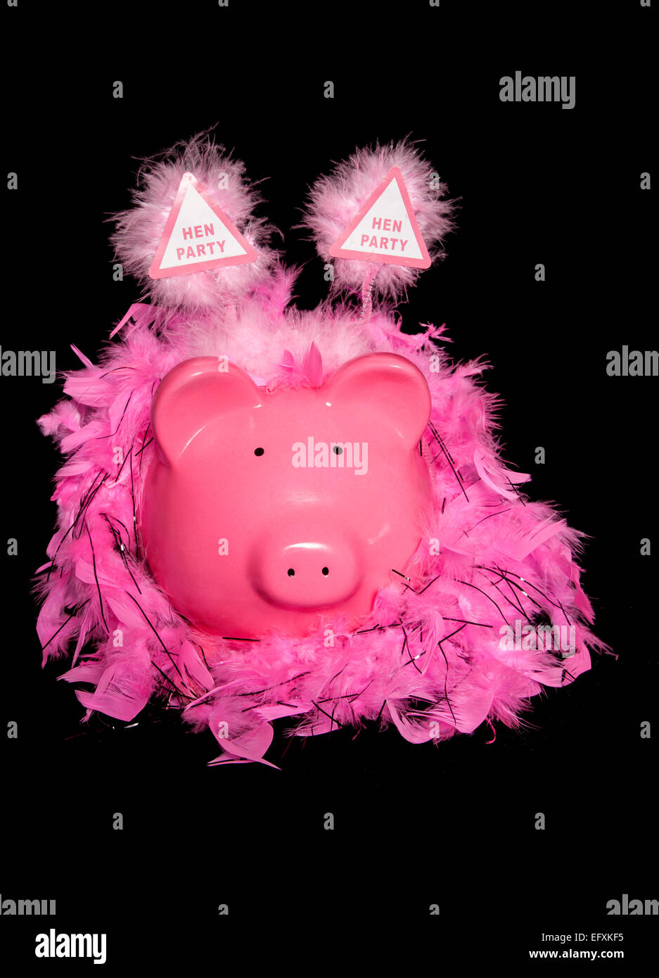 Hen party salvadanaio intaglio Foto Stock
