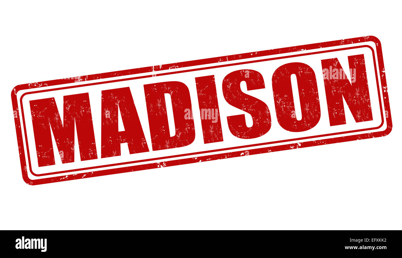 Madison grunge timbro di gomma su sfondo bianco Foto Stock