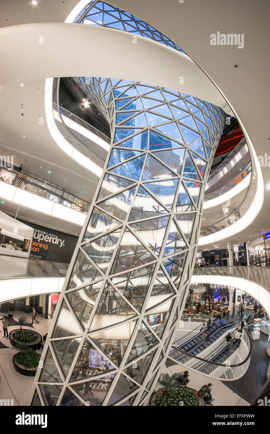 MyZeil Shopping Mall , architettura moderna, Francoforte, Hessen, Germania Foto Stock
