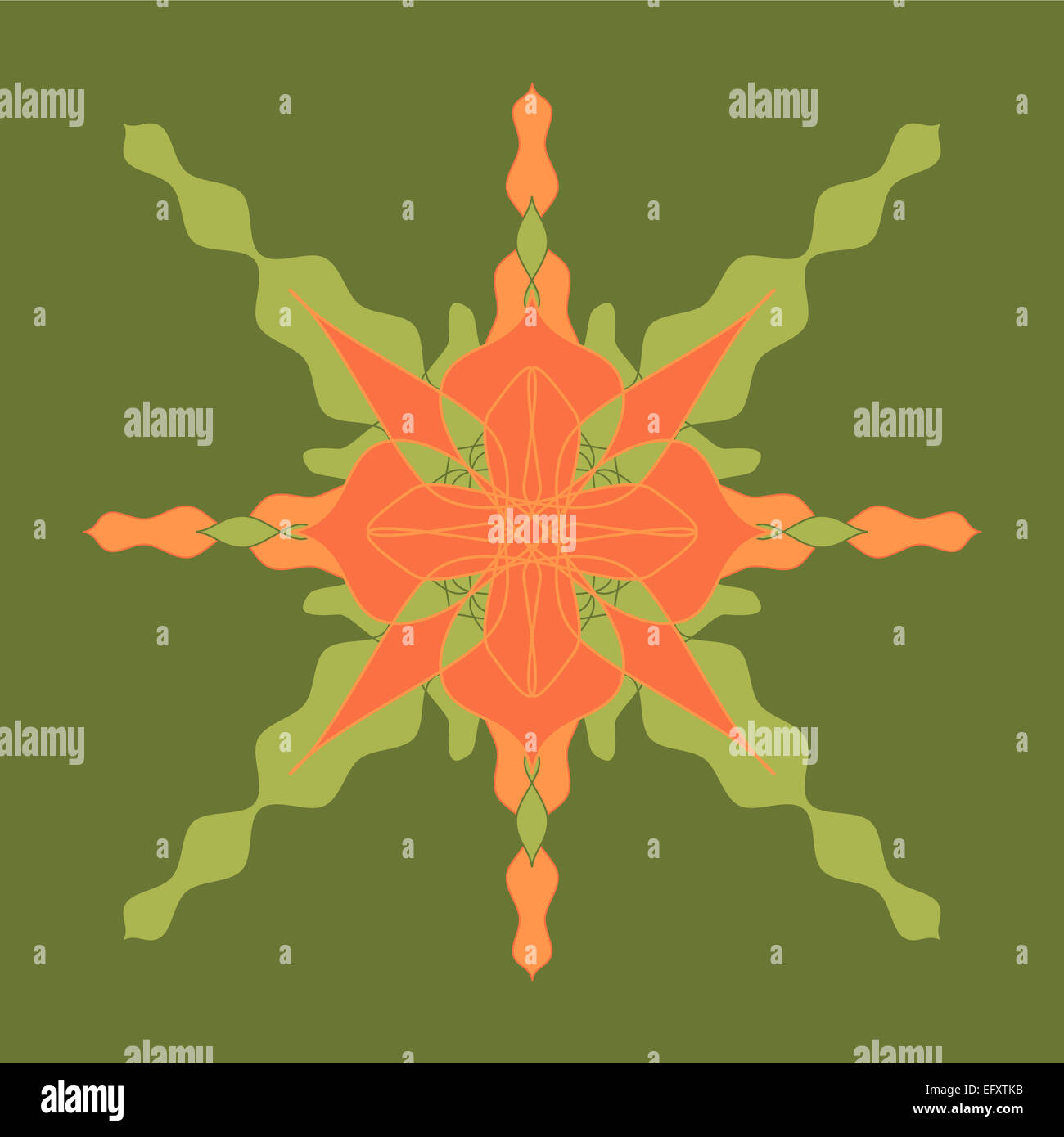 Arancione Verde modello a stella Foto Stock