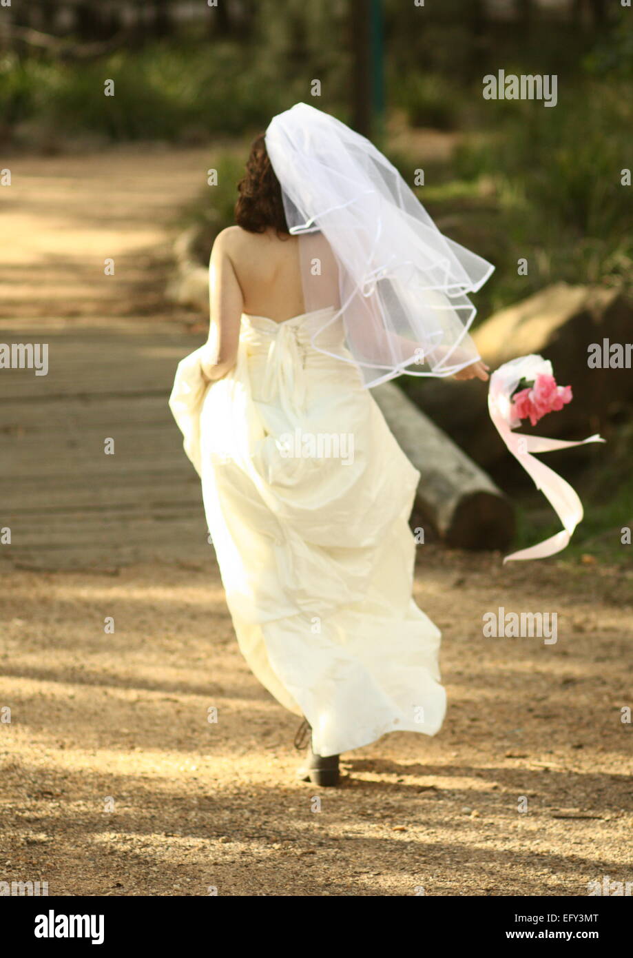 Un run away sposa Foto Stock
