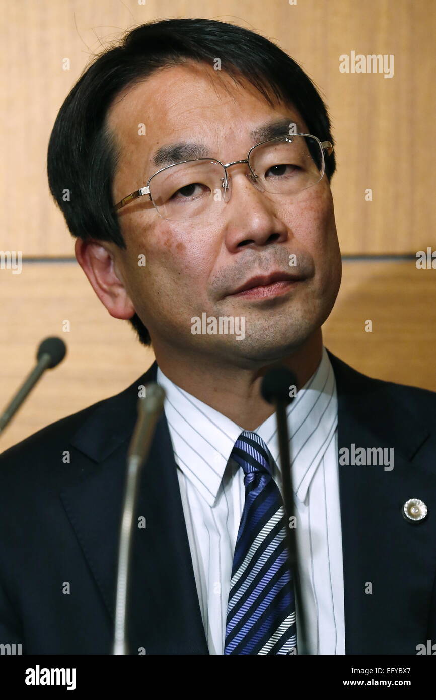 Tokyo, Giappone. 12 Feb, 2015. Masaki Sakaida Basket : Giappone 2024 TASK FORCE Presidente Saburo Kawabuchi assiste ad una conferenza stampa a Tokyo in Giappone . Credito: Sho Tamura AFLO/sport/Alamy Live News Foto Stock