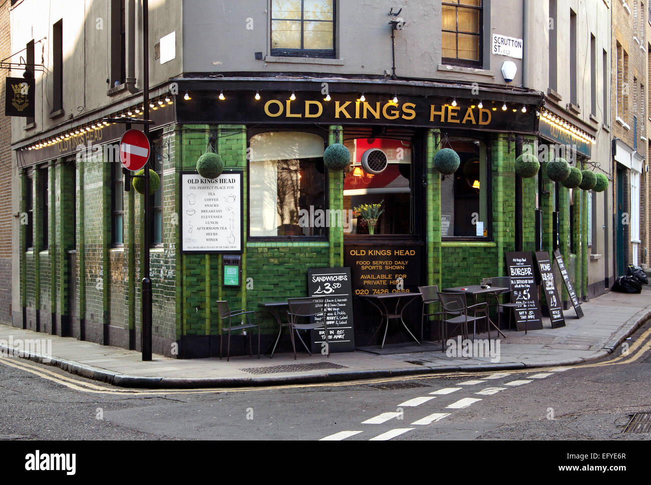 Il vecchio re's Head pub di Londra, Inghilterra Foto Stock