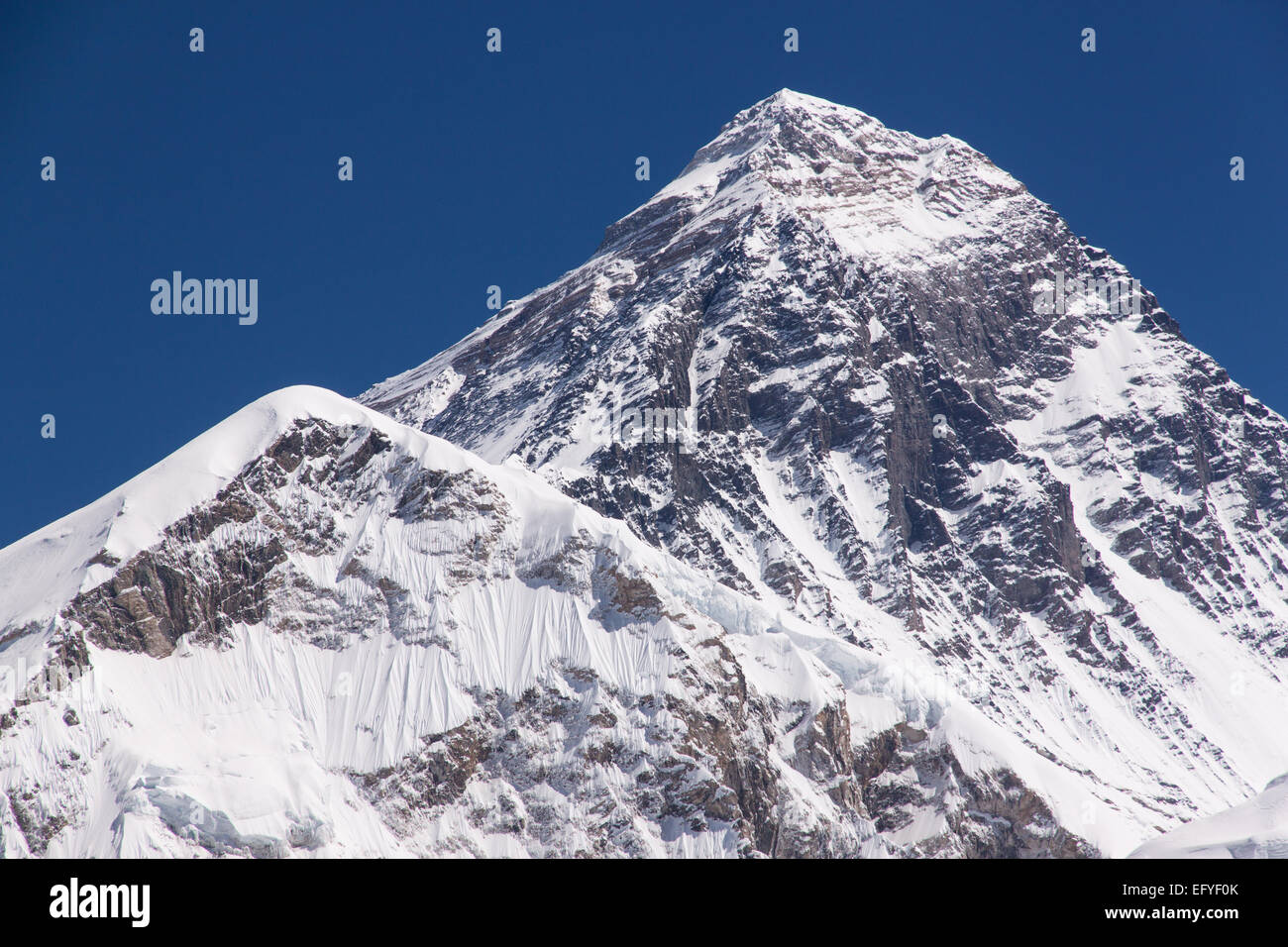 La vetta del Monte Everest in Nepal Foto Stock
