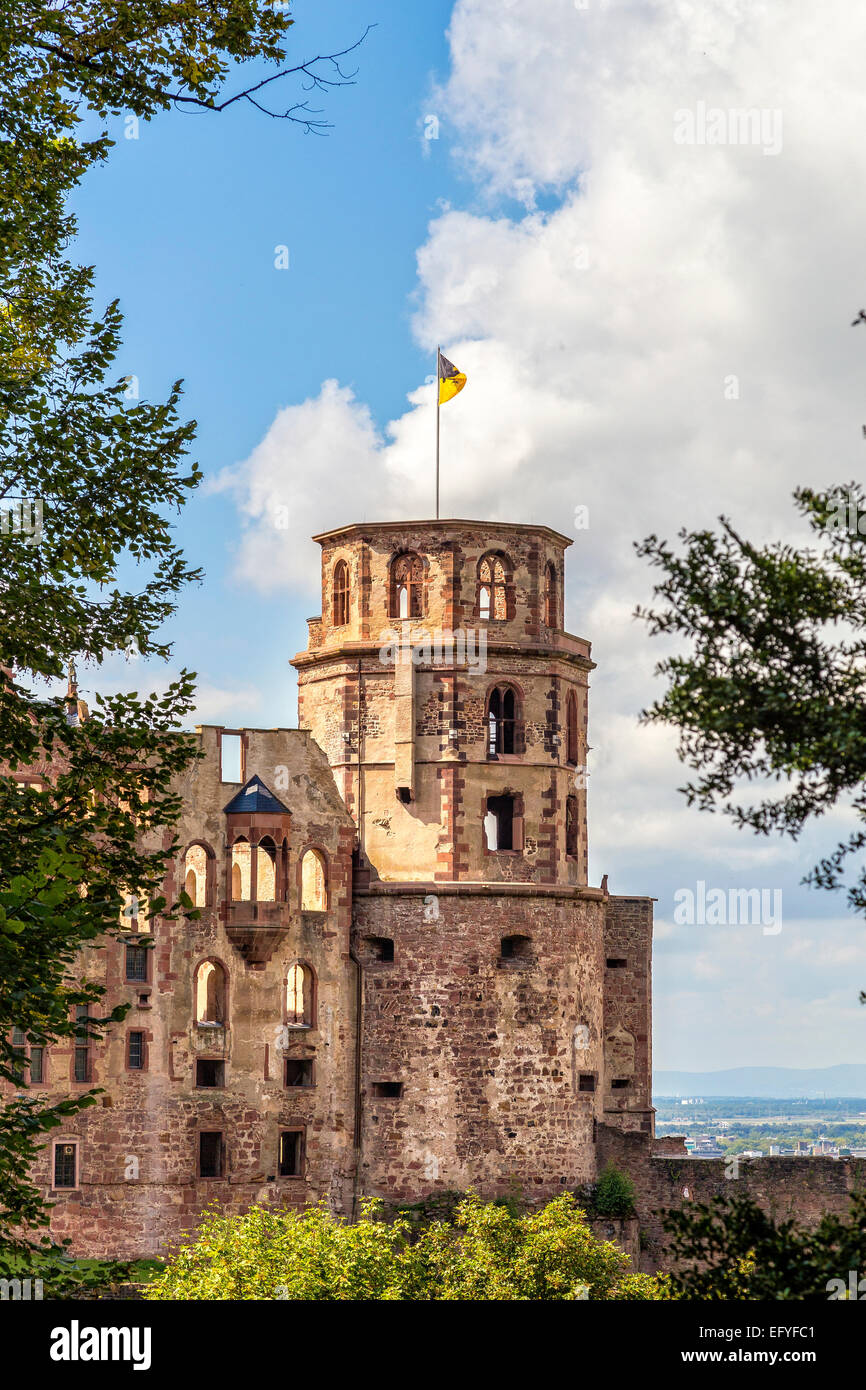 Castello di Heidelberg, Heidelberg, Baden-Würtemberg, Germania Foto Stock