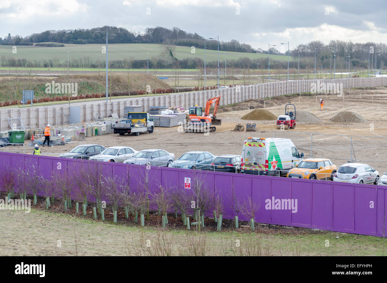 Sito in costruzione per AstraZeneca sul Cambridge Campus Biomedico. Cambridge, Regno Unito Foto Stock