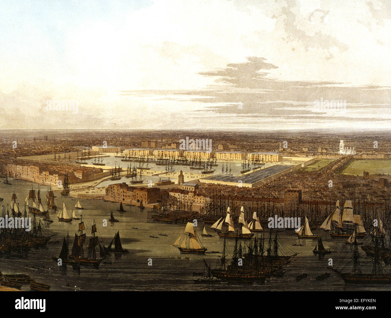 WAPPING Dock, Londra incisi nel 1803 Foto Stock