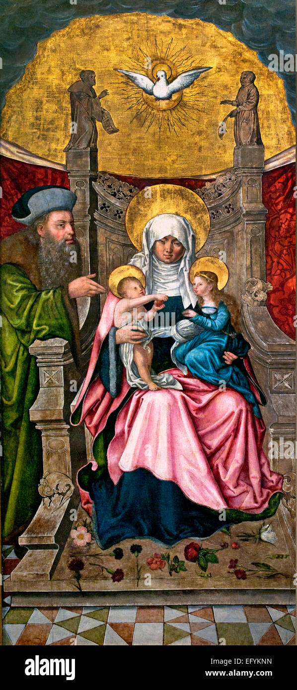 Sant'Anna con la Vergine e il Bambino e Joachim 1505 Martin Caldenbach 1480-1518 il tedesco in Germania Foto Stock