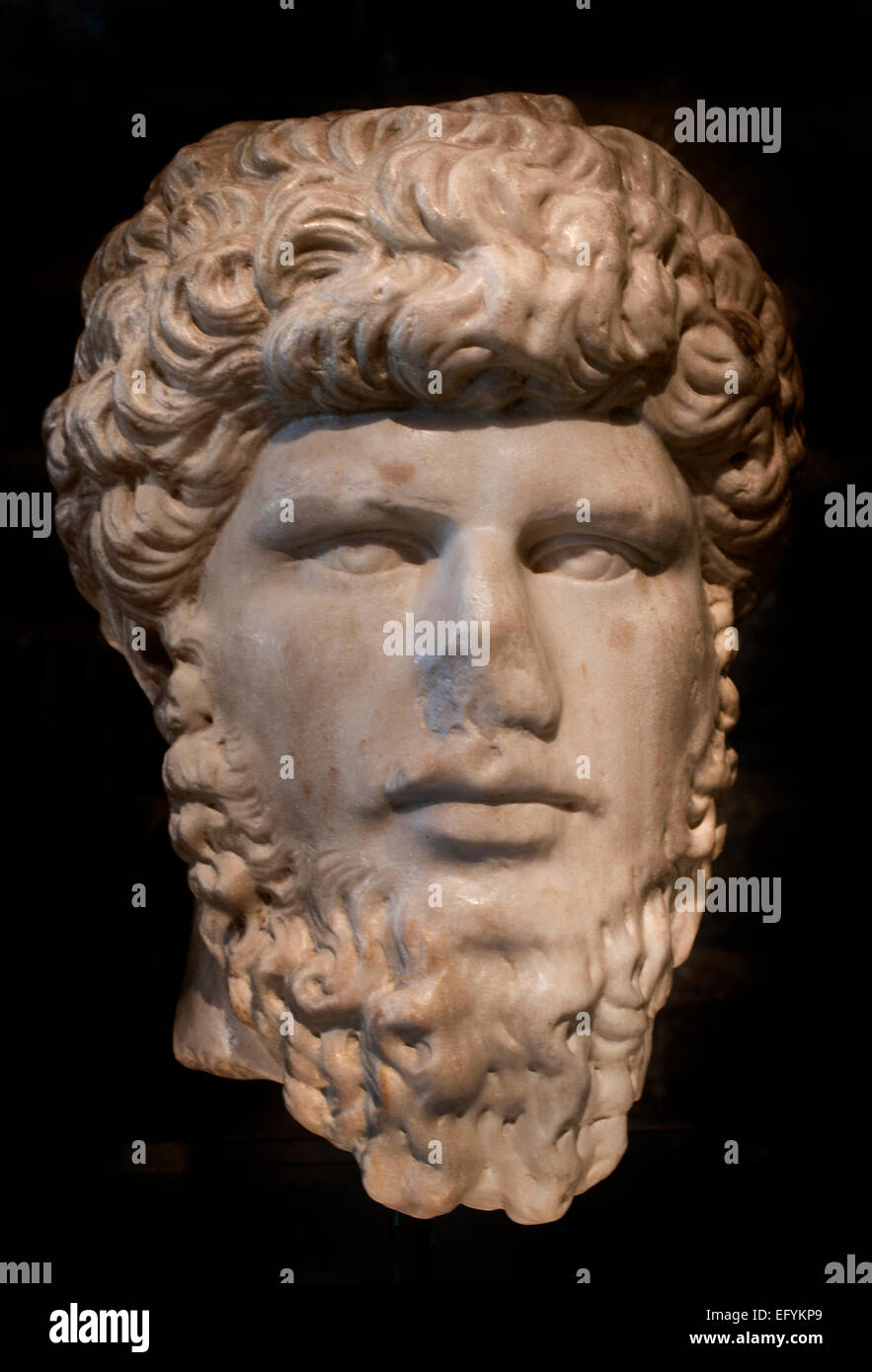 Lucius Aurelius Verus 169 fu imperatore romano dal 161 fino alla sua morte nel 169, accanto al fratello adottivo Marcus Aurelius, Roma, Italia, Foto Stock