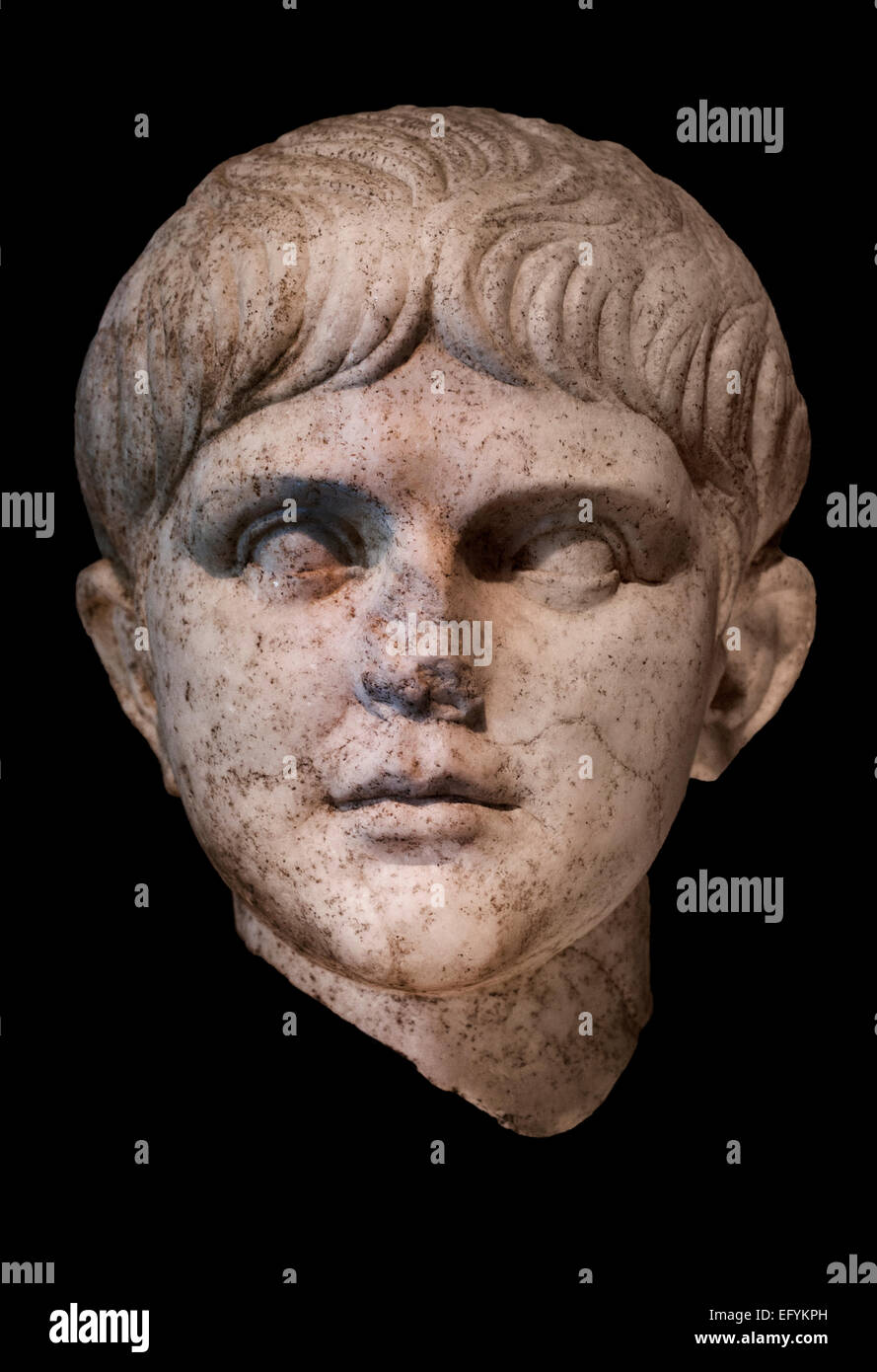 L'imperatore Nerone (54-68 regnò AD) intorno al 50 D.C. Romano Germanico Museo Colonia Germania Foto Stock