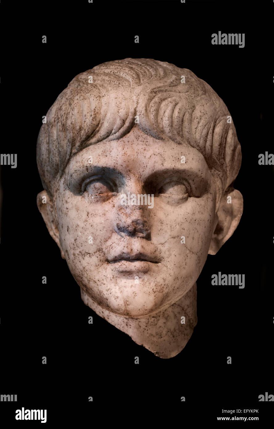 L'imperatore Nerone (54-68 regnò AD) intorno al 50 D.C. Romano Germanico Museo Colonia Germania Foto Stock
