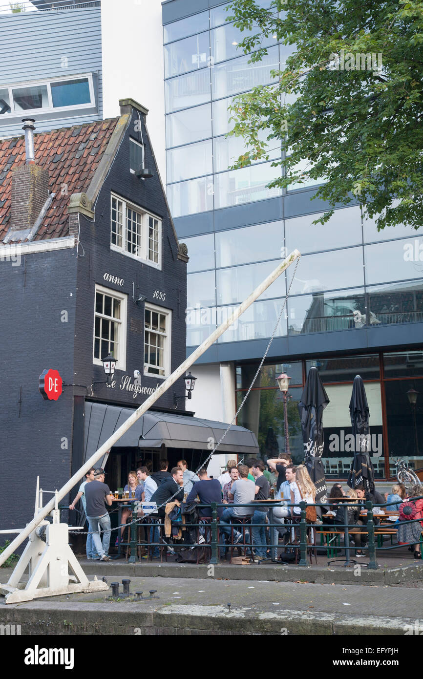 Il Cafe de Sluyswacht, Amsterdam, Olanda Foto Stock