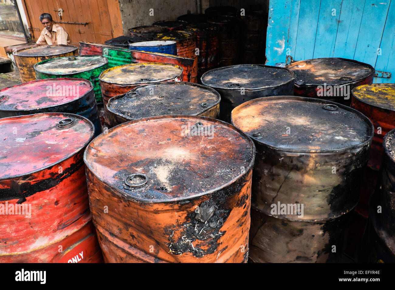 Vuoto di barili di petrolio - Brent prezzo crash, OPEC decisioni politiche e ripercussioni sul petrolio del Mare del Nord e noi fracking Foto Stock