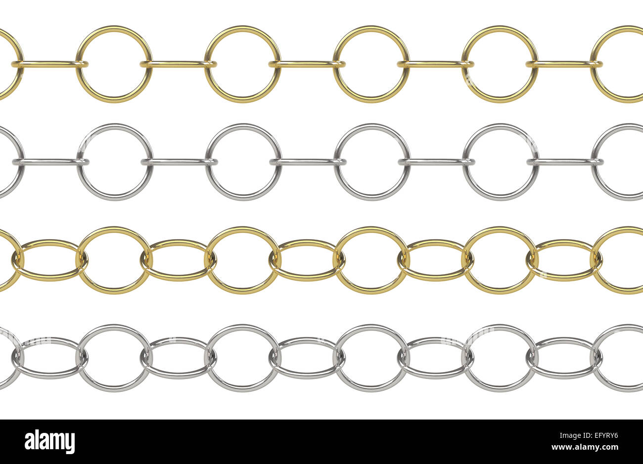Seamless golden e silver catena Foto Stock