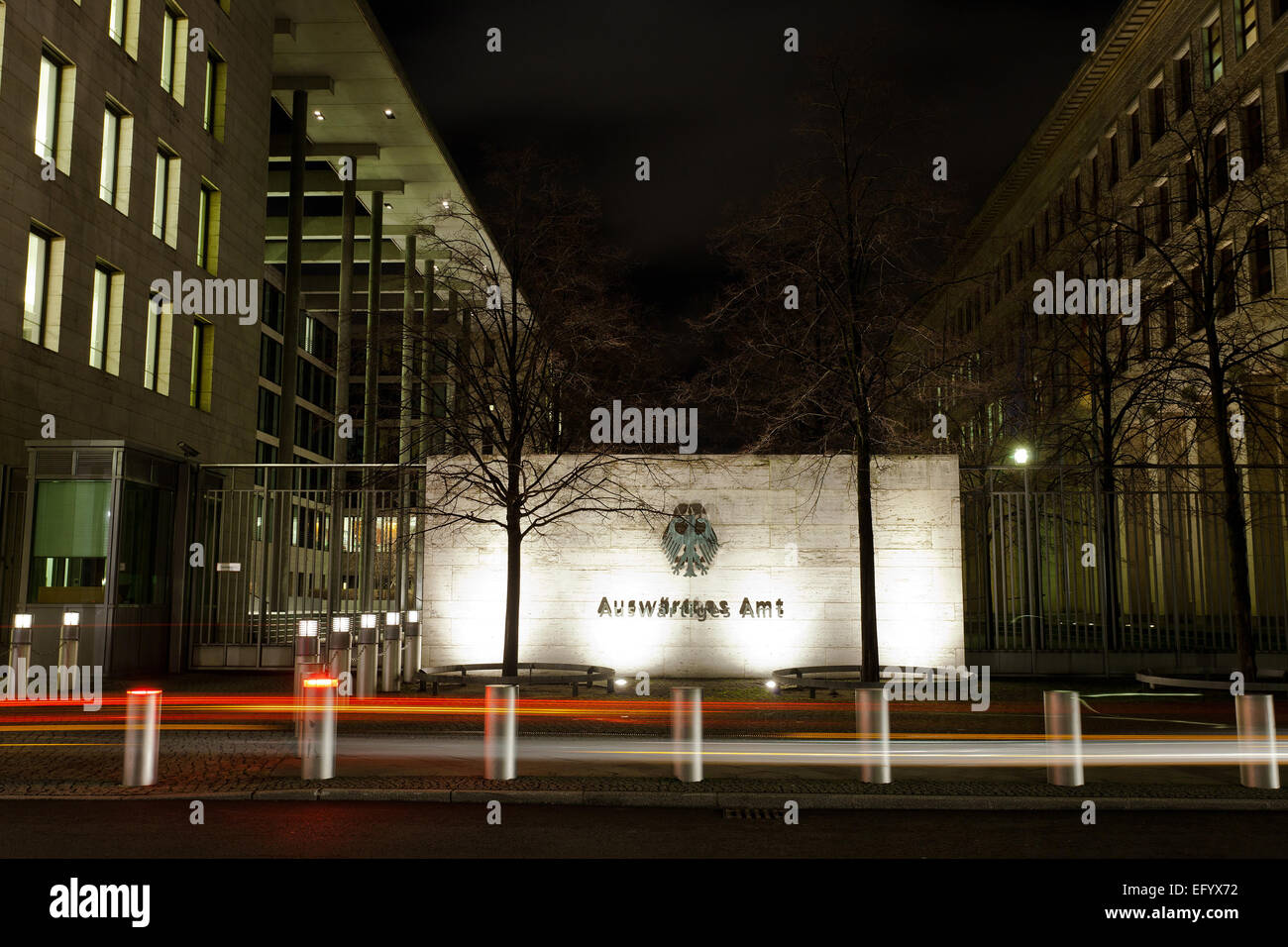 Night Shot tedesco del Dipartimento per gli Affari Esteri a Berlino, foto: 27 gennaio 2015. Foto Stock