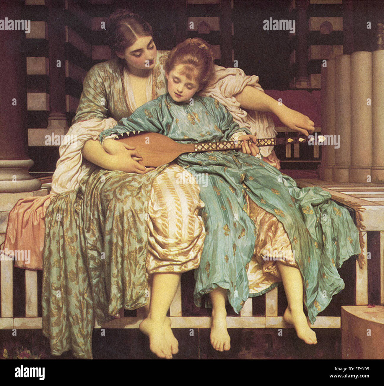 Lord Frederic Leighton Lezione di musica Foto Stock