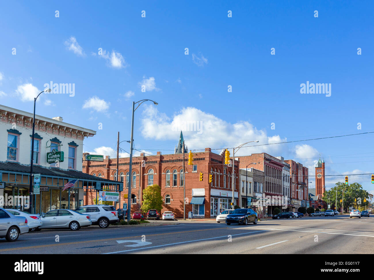 Broad Street (la strada principale nel centro di Selma, Alabama, STATI UNITI D'AMERICA Foto Stock