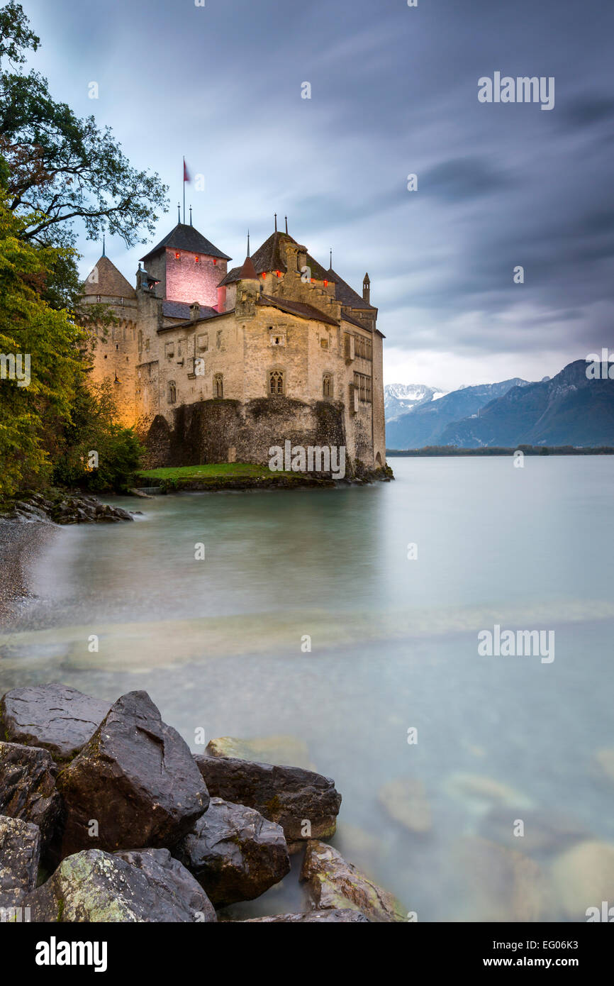 Il Château de Chillon, Montreux, Svizzera. Foto Stock