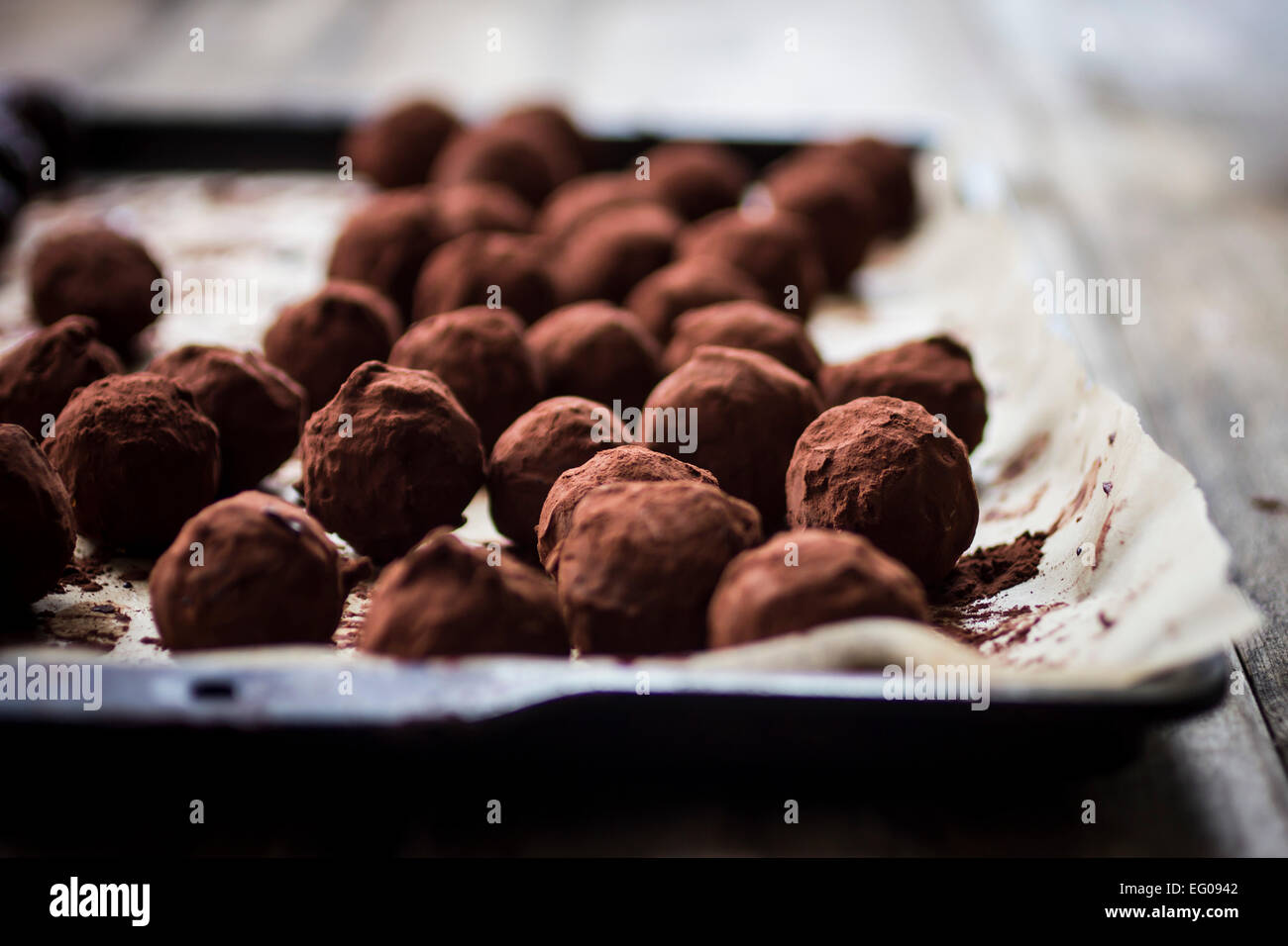 Citrus tartufi di cioccolato Foto Stock