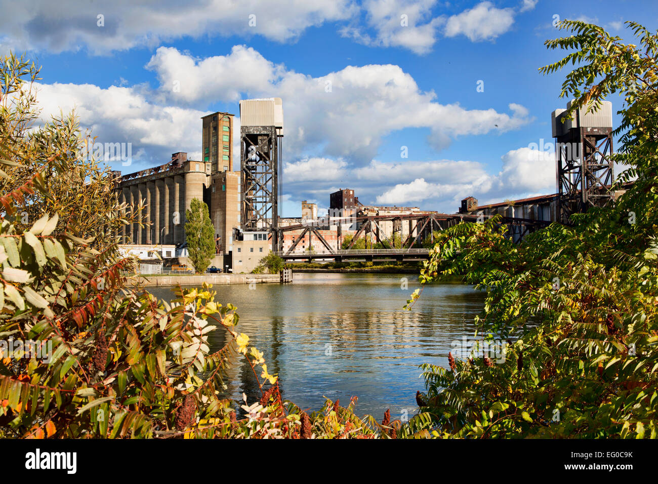 Elevatore granella lungo la Buffalo, New York waterfront. L'edificio, che un tempo era il più grande di elevatore della granella nel wor Foto Stock