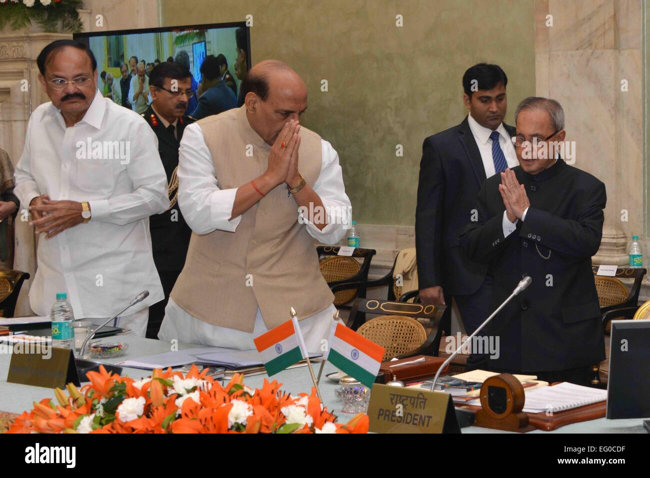 Il presidente dell India, Shri Pranab Mukherjee, durante la Conferenza dei Governatori giorno - II a Rashtrapati Bhavan. © Bhaskar Mallick/Pacific Press/Alamy Live News Foto Stock