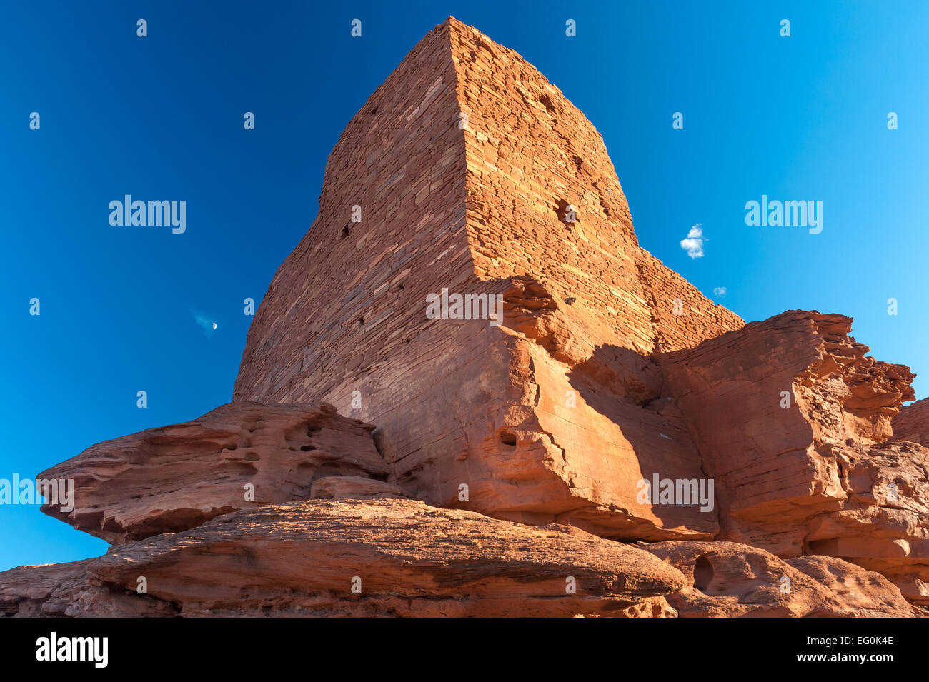 Stati Uniti d'America, Arizona, Wupatki National Monument, Wukoki rovine al tramonto Foto Stock