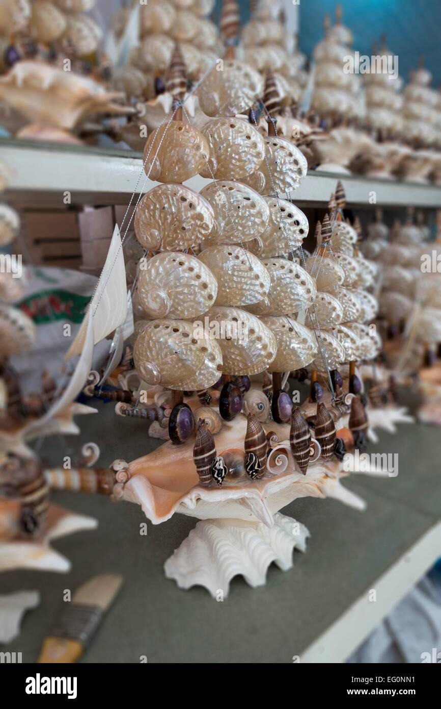 Stabilimento per la fabbricazione di articoli di gioielleria e decorazione di parzialmente protetta specie di corallo, Vung Tao, Vietnam Asia Foto Stock