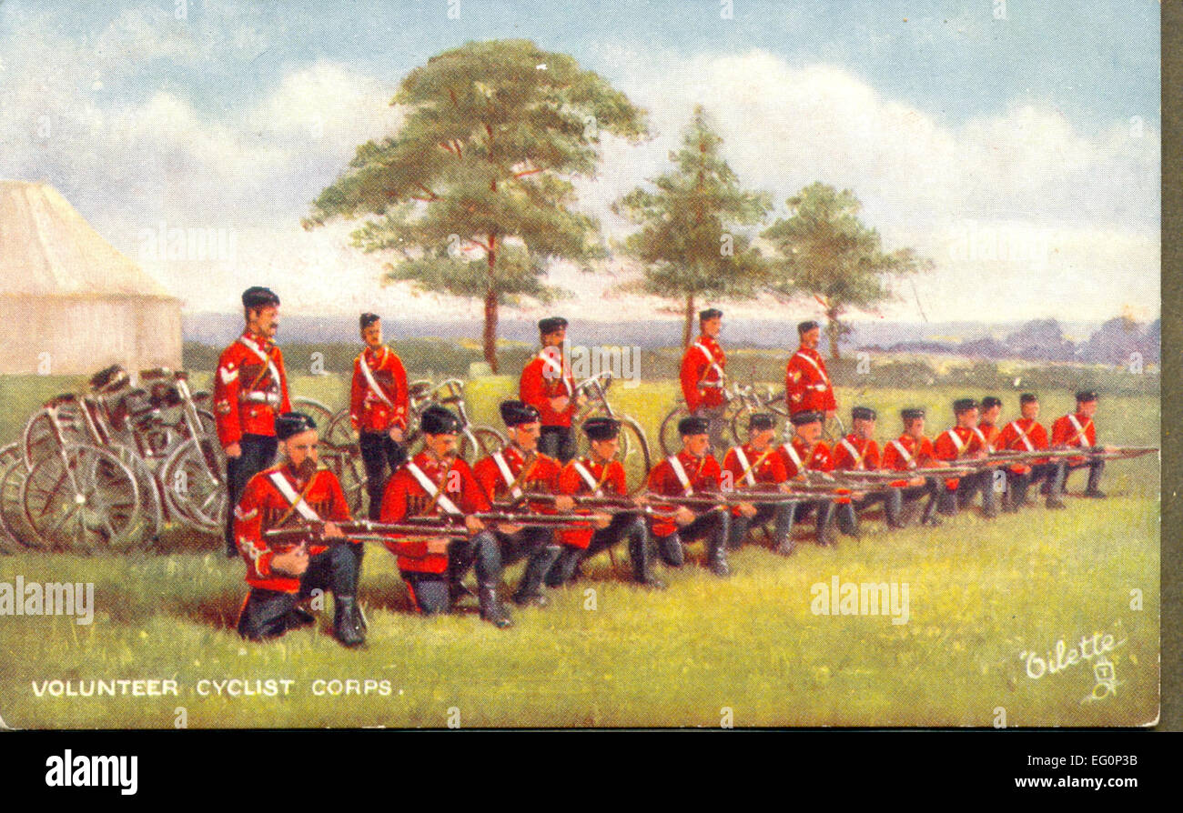 Cartolina del volontario ciclista Corps Foto Stock