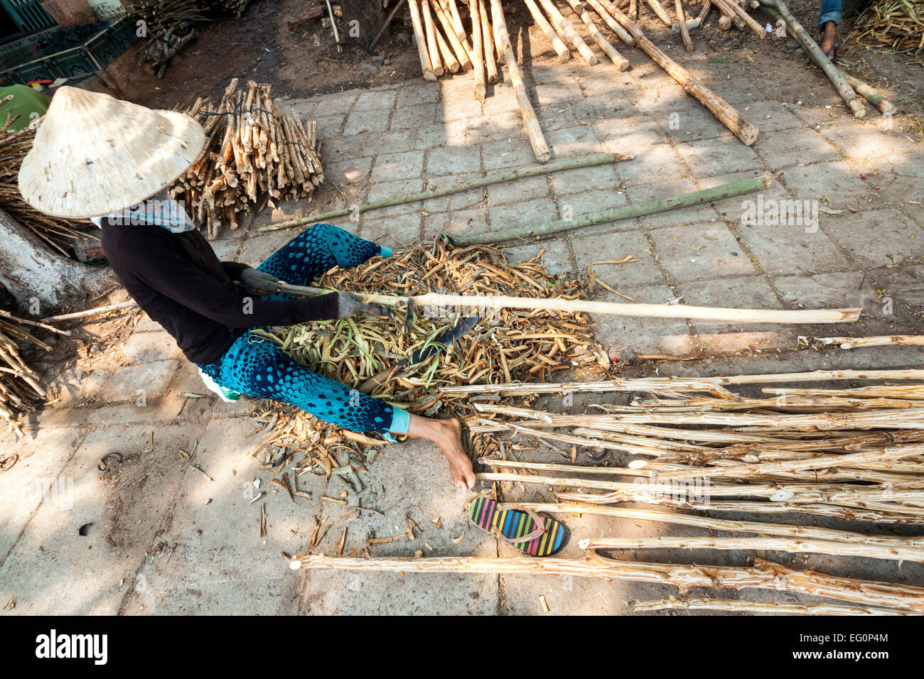 Kon Tum comunità minoritarie, Vietnam.Bahnar (Ba Na) gruppo etnico - lo stile di vita. Foto Stock