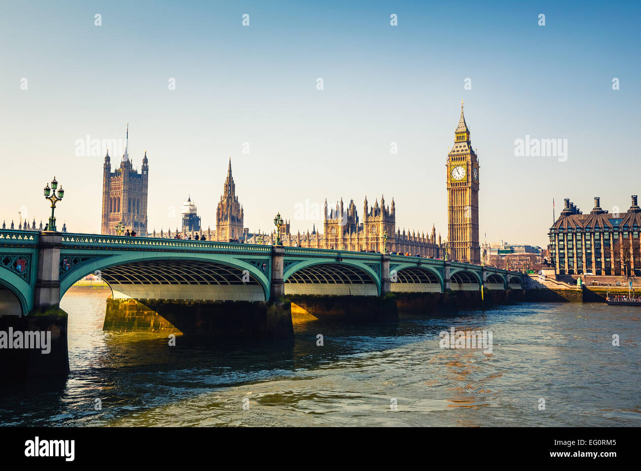Il Big Ben e le case del parlamento, Londra Foto Stock