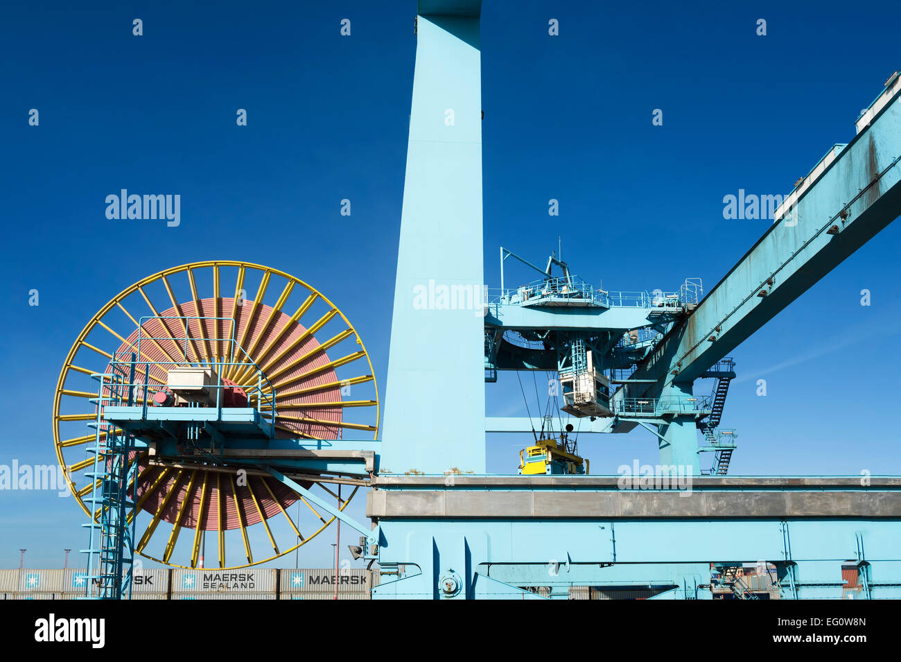 Contenitore gru, porto di Zeebrugge, Belgio Foto Stock