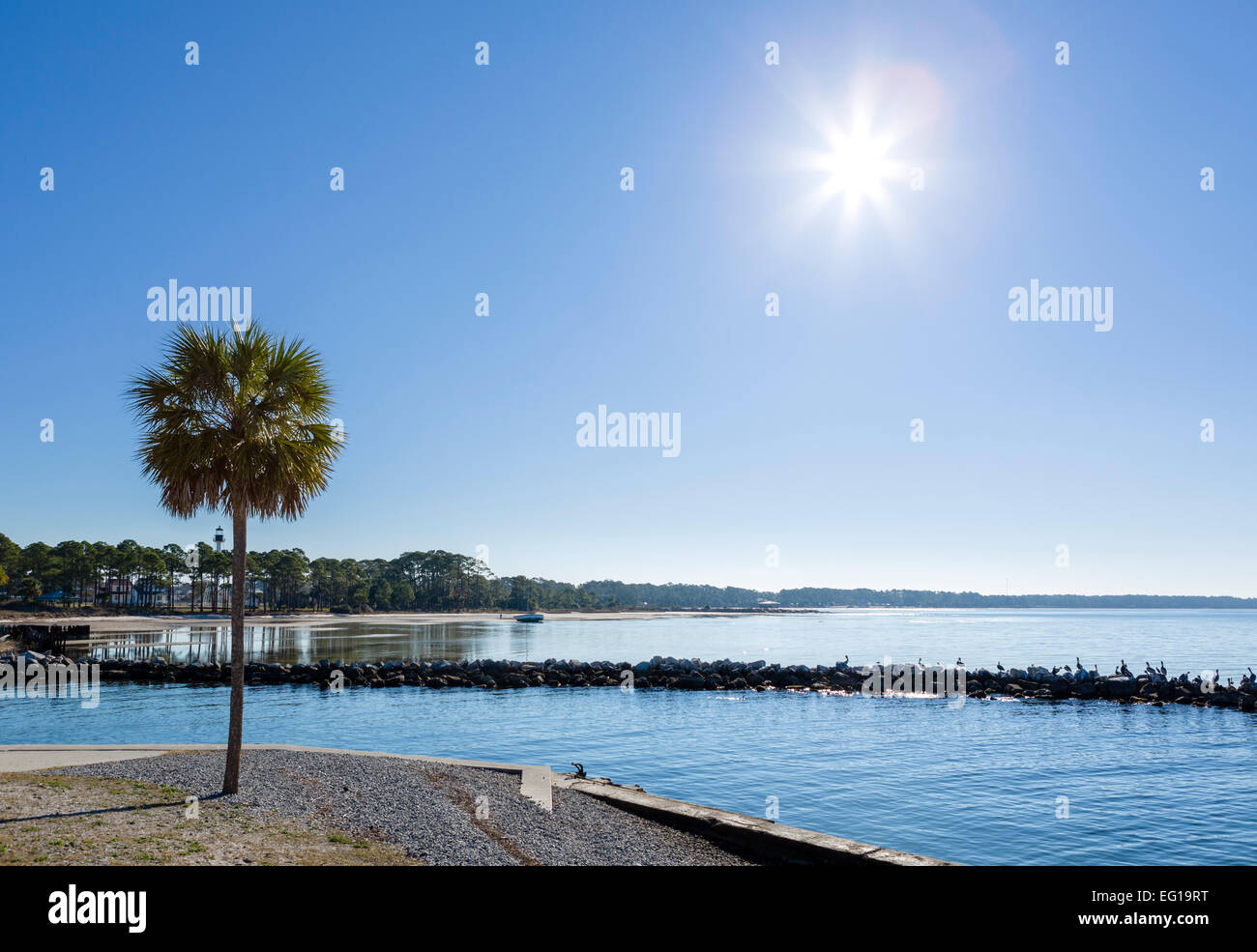 Il lungomare a Port St Joe, contea di Franklin, costa del Golfo della Florida, Stati Uniti d'America Foto Stock