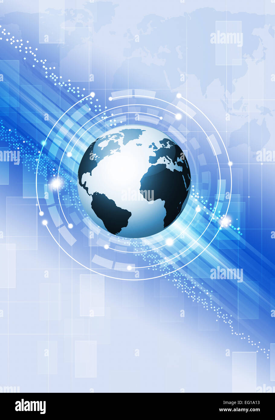 Tecnologia astratta blue global business concetto sfondo Foto Stock