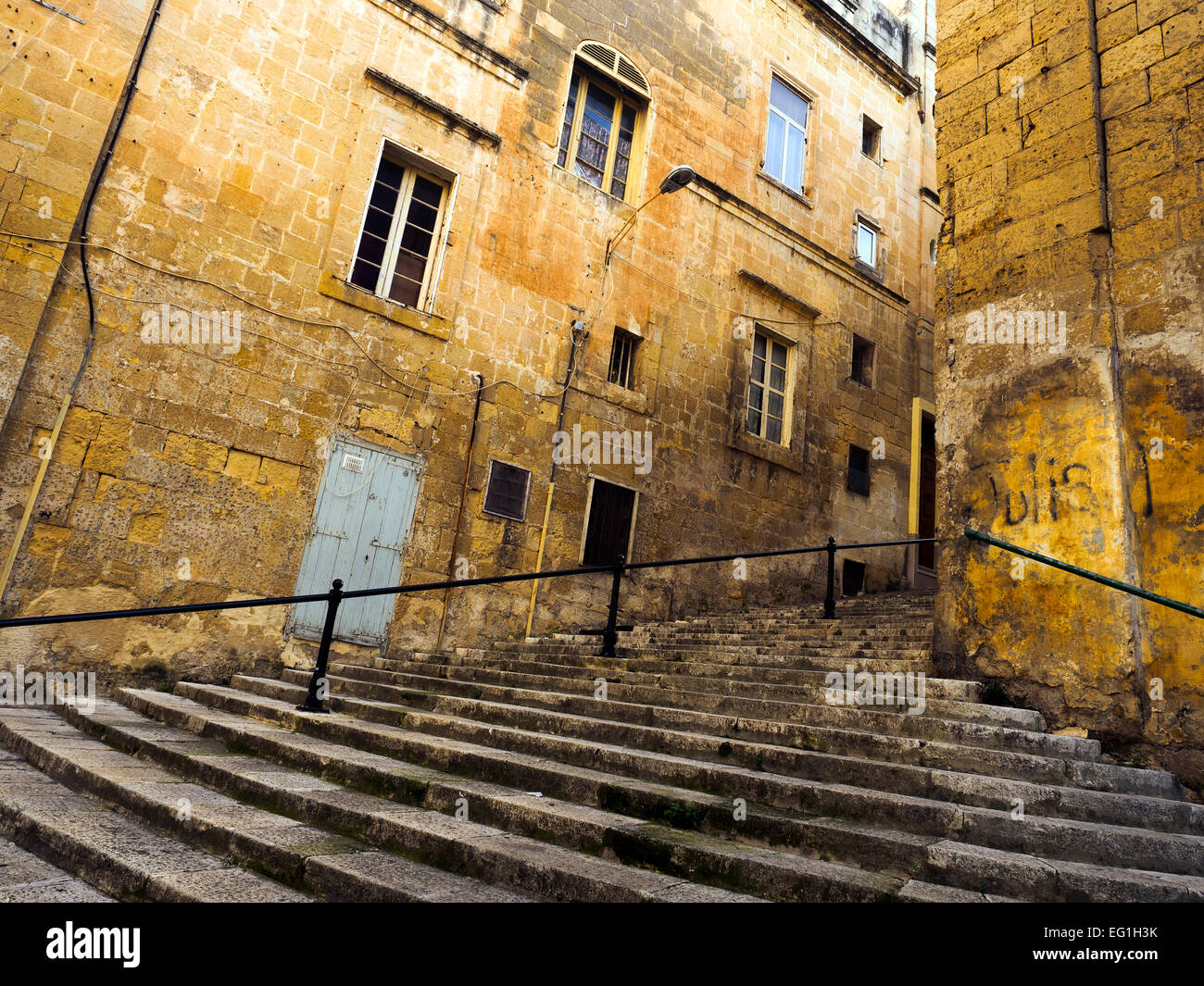 Scena di strada di La Valletta - Malta Foto Stock