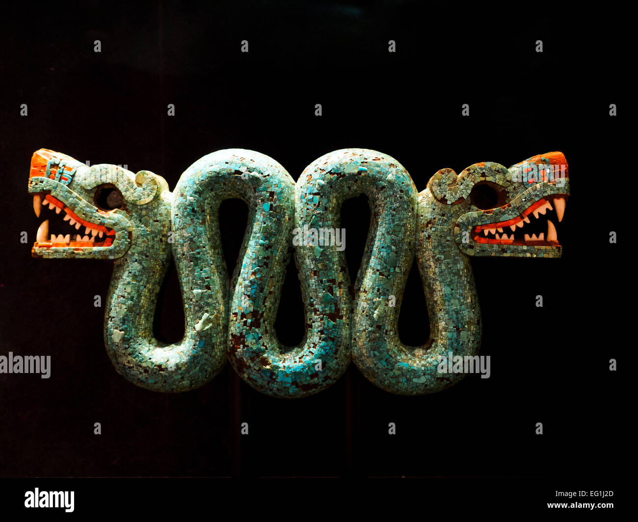 Pietra Rattlesnake (crotalus durissus) Aztec, 1300-1521 d.C. Foto Stock