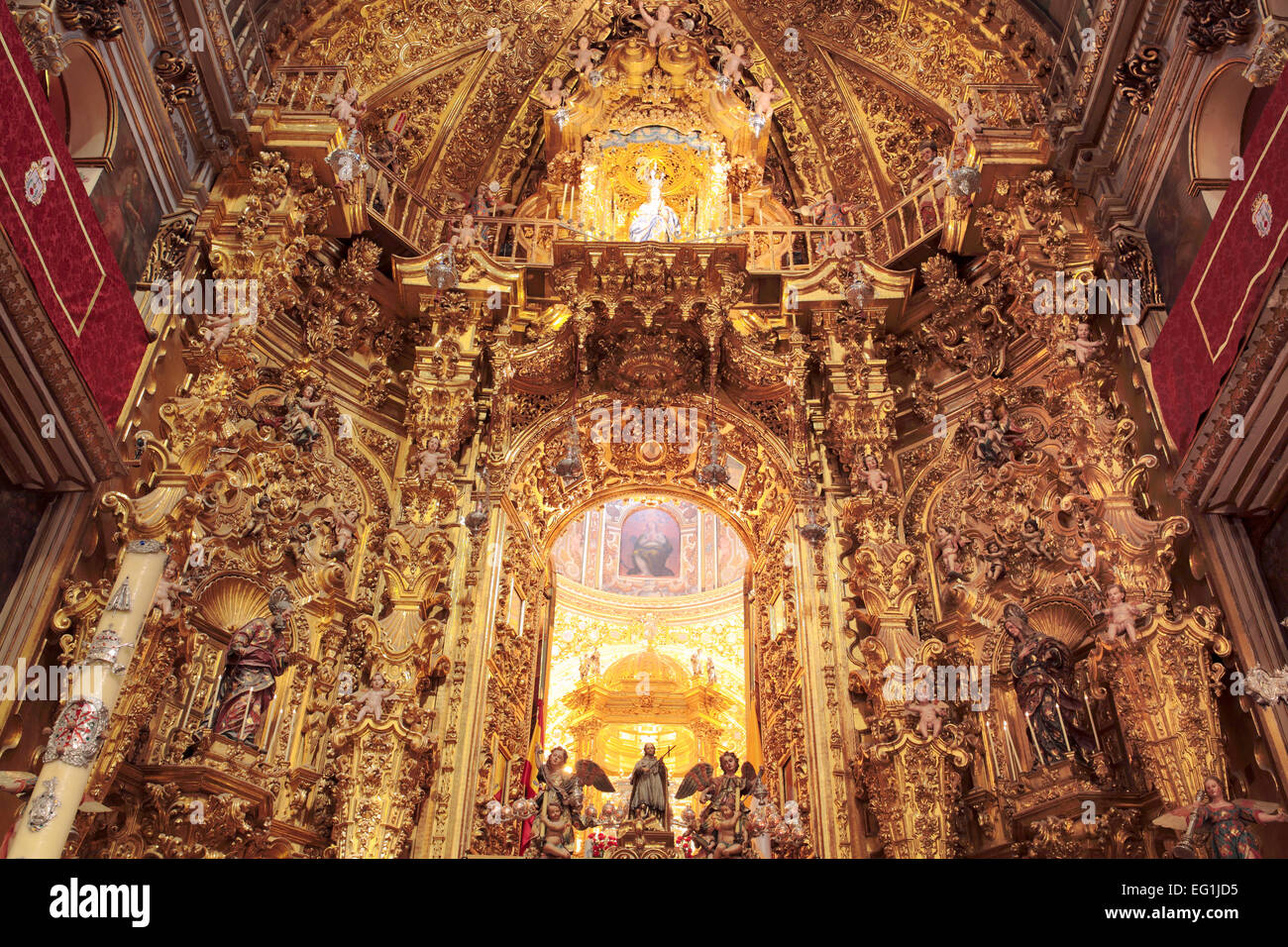 Interno di San Juan de Dios chiesa (1759), Granada, Andalusia, Spagna Foto Stock